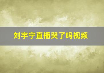 刘宇宁直播哭了吗视频