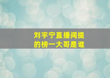 刘宇宁直播间提的榜一大哥是谁