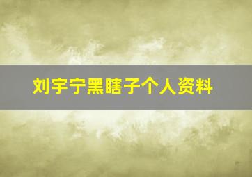 刘宇宁黑瞎子个人资料