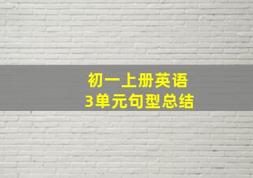 初一上册英语3单元句型总结