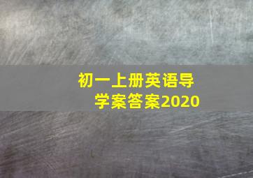 初一上册英语导学案答案2020