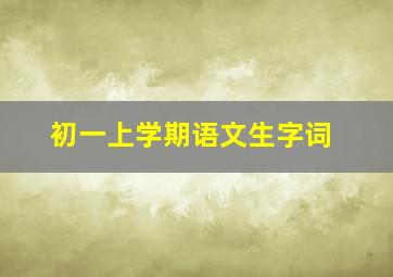 初一上学期语文生字词