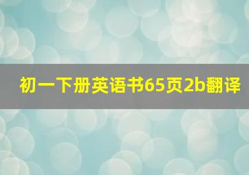 初一下册英语书65页2b翻译