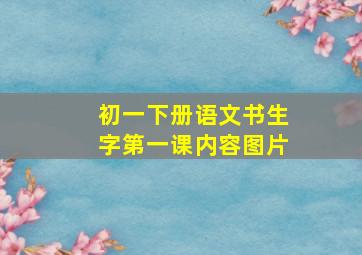 初一下册语文书生字第一课内容图片