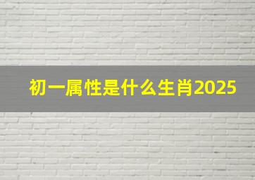 初一属性是什么生肖2025