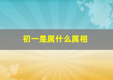 初一是属什么属相