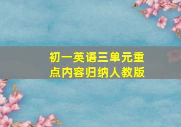 初一英语三单元重点内容归纳人教版