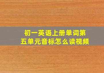 初一英语上册单词第五单元音标怎么读视频