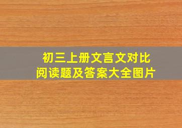 初三上册文言文对比阅读题及答案大全图片