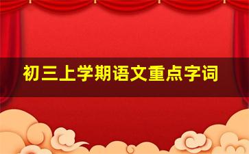 初三上学期语文重点字词