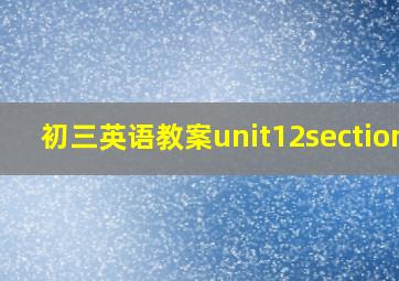 初三英语教案unit12sectionB