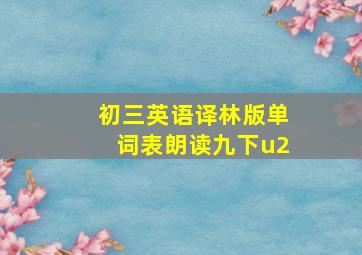 初三英语译林版单词表朗读九下u2