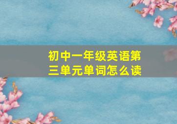 初中一年级英语第三单元单词怎么读