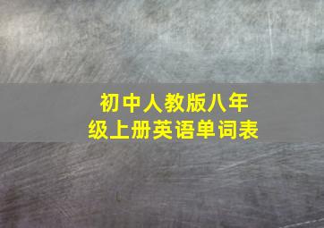 初中人教版八年级上册英语单词表