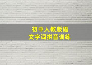 初中人教版语文字词拼音训练