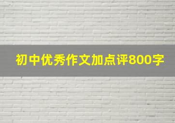 初中优秀作文加点评800字