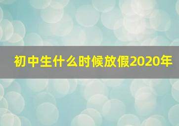 初中生什么时候放假2020年