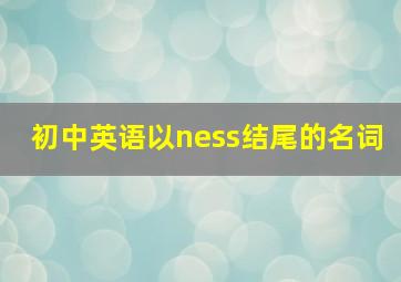 初中英语以ness结尾的名词