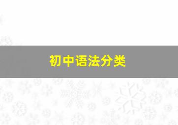 初中语法分类