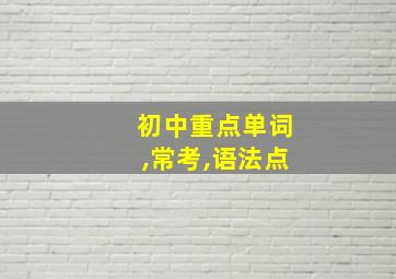 初中重点单词,常考,语法点