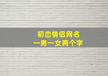 初恋情侣网名一男一女两个字