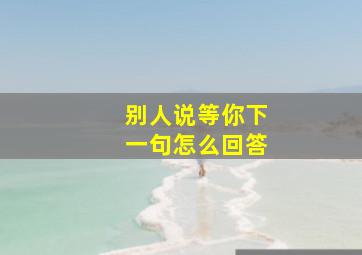 别人说等你下一句怎么回答