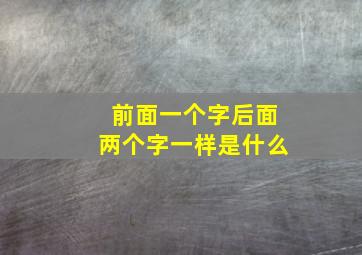 前面一个字后面两个字一样是什么