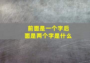 前面是一个字后面是两个字是什么