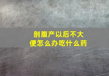 剖腹产以后不大便怎么办吃什么药