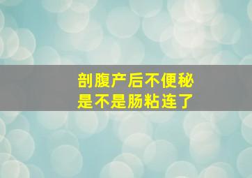 剖腹产后不便秘是不是肠粘连了