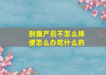 剖腹产后不怎么排便怎么办吃什么药