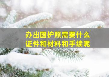 办出国护照需要什么证件和材料和手续呢