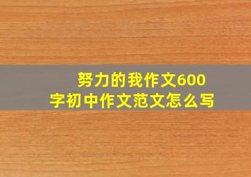 努力的我作文600字初中作文范文怎么写