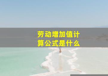 劳动增加值计算公式是什么