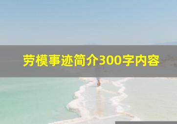 劳模事迹简介300字内容