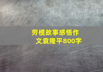 劳模故事感悟作文袁隆平800字