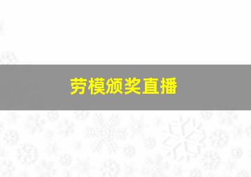 劳模颁奖直播