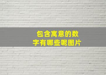 包含寓意的数字有哪些呢图片