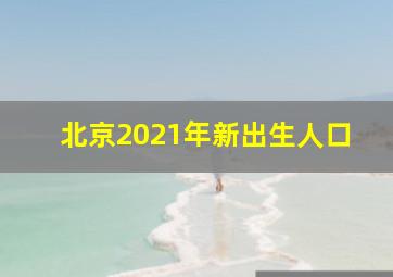 北京2021年新出生人口