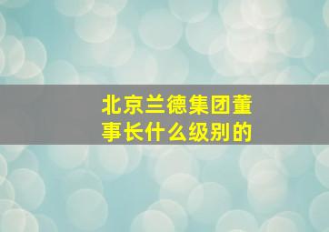 北京兰德集团董事长什么级别的