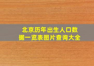 北京历年出生人口数据一览表图片查询大全