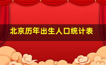 北京历年出生人口统计表