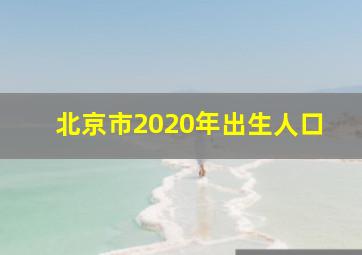 北京市2020年出生人口