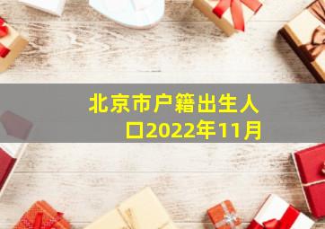 北京市户籍出生人口2022年11月