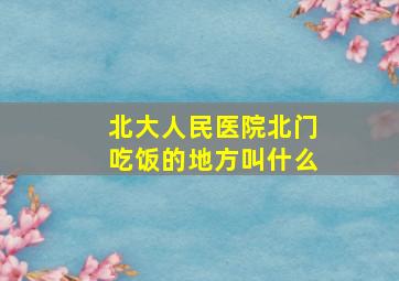 北大人民医院北门吃饭的地方叫什么