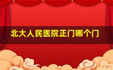 北大人民医院正门哪个门