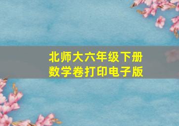 北师大六年级下册数学卷打印电子版