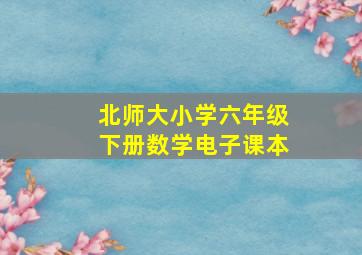 北师大小学六年级下册数学电子课本