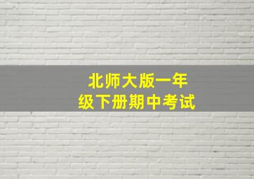 北师大版一年级下册期中考试