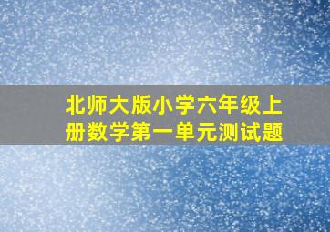 北师大版小学六年级上册数学第一单元测试题